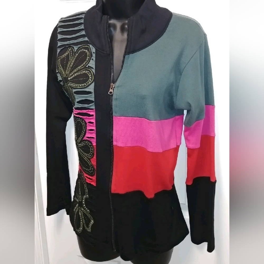 Leopards & Roses zippered jacket - Picture 2 of 9